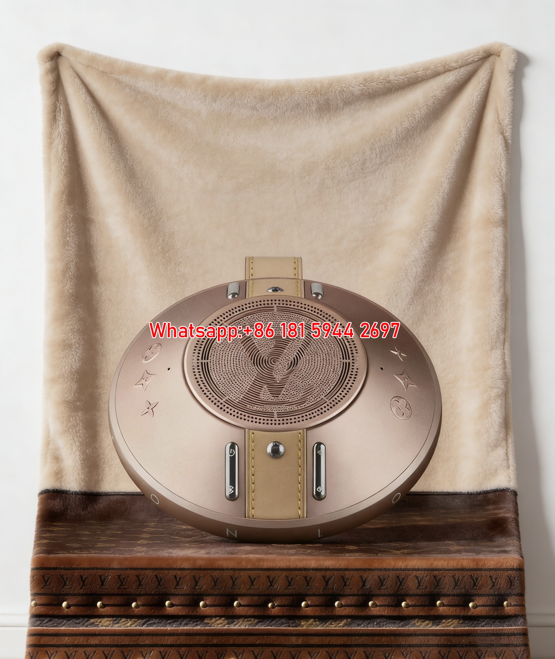 Luxury Rose Gold LV Speaker Flannel Sofa Throw Blanket 486